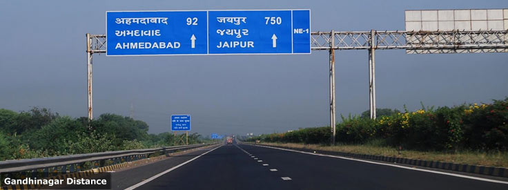 Gandhinagar Distance